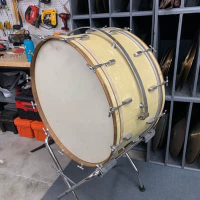 Leedy Vintage Bass Drum 14”x28” 1920’s/1930’s - White Marine Pearl image 19