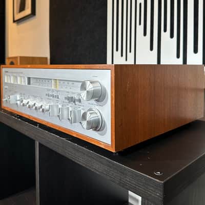 Yamaha CR-1020 Natural Sound Stereo Receiver 1970s - Silver with Wood Cabinet image 4