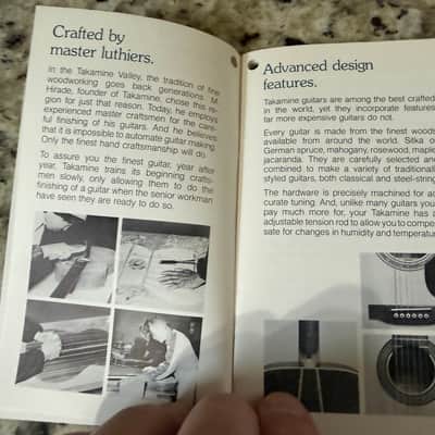 Takamine Owners Manual Hang Tag Nice New Old Stock 1978 EF F132s 360 400 340 image 3
