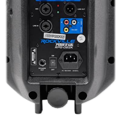 Rockville RPG082K Dual 8" Powered PA System Speakers/Bluetooth+Mic+Stands+Mixer image 8