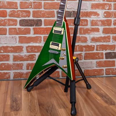 Jackson USA Custom Shop RR 2H TOM FMT MAH Rhoads Flame Maple Slab Top in Transparent Green 2025 w/OHSC image 5