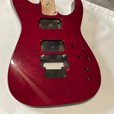 2000's Japan Jackson DX10DFS Transparent Red Flame Guitar Body Floyd Ready image 3