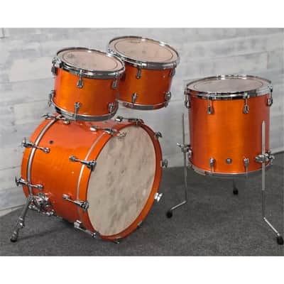 Used Yamaha Birch Custom Absolute 4pc Drum Set Honey Amber - Very Good image 5