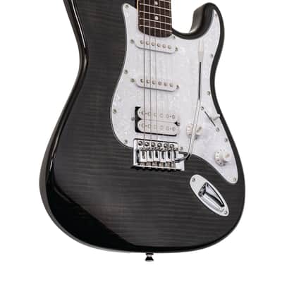 Washburn SDFTB Deluxe Sonamaster Double Cut Solid Body Flame Maple Top Maple Bolt-on Maple Neck 6-String Electric Guitar image 6