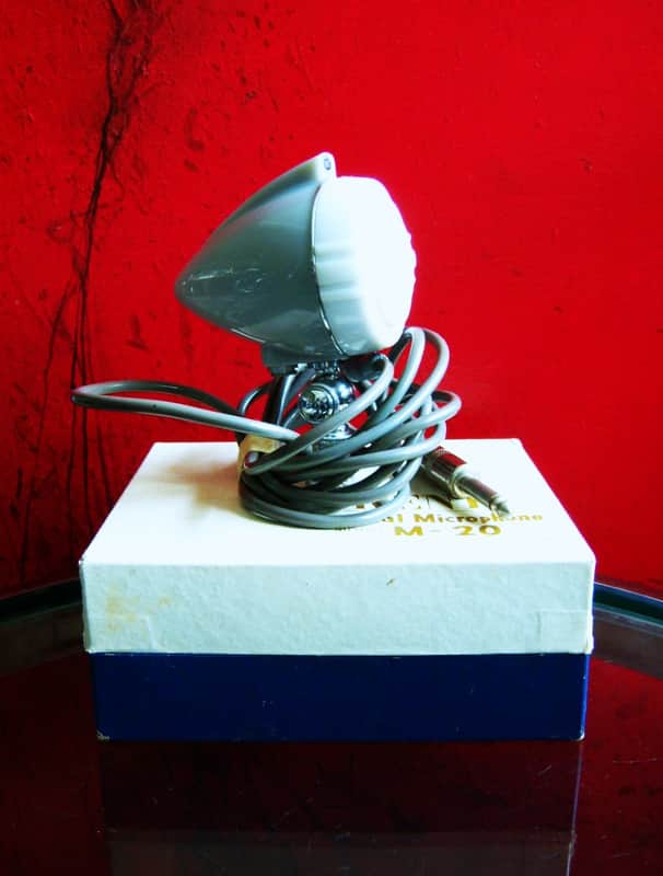 Vintage 1960's Kent M-20 crystal bullet microphone High Z Harp w cable & box Olson Lafayette Aiwa Philmore image 1