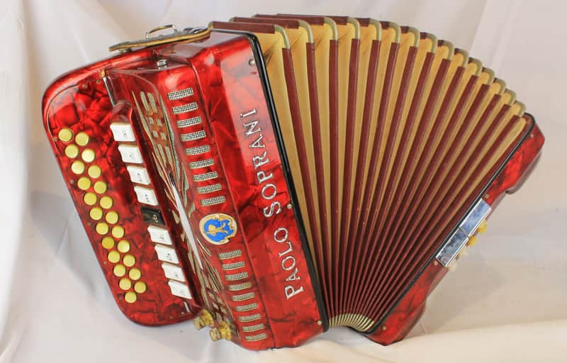 7366 - Red Paolo Soprani Elite "Blue Badge" Diatonic Button Accordion DC# LMMM 23 8 image 1