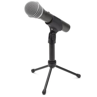 Samson Technologies Q2U USB/XLR Dynamic Microphone Recording and Podcasting Pack (Includes Mic Clip, Desktop Stand, Windscreen and Cables), silver image 2