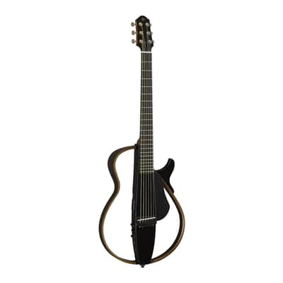 Yamaha SLG200S TBL Steel String Silent Guitar with Hard Gig Bag, Translucent Black image 7