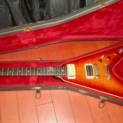1981 Gibson Flying V CMT "The V" Curly Flamed Maple Sunburst Top w/ Original Hardshell Case image 8