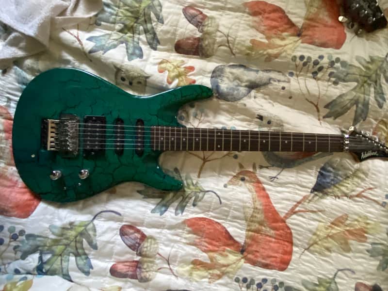 Washburn エレキギター (CHICAGO SERIES) ※改造有り Washburn KC-40V Chicago Series Chameleon Green/Blue Black striated