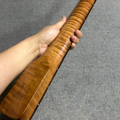 Rosewood Roasted flame maple 20 fret Fretless Bass guitar Neck parts 4 string image 7