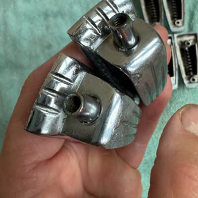 Ludwig Lot of 10 Vintage WFL Large Classic Bass Drum or Tom Lugs #001 50s - Chrome image 10