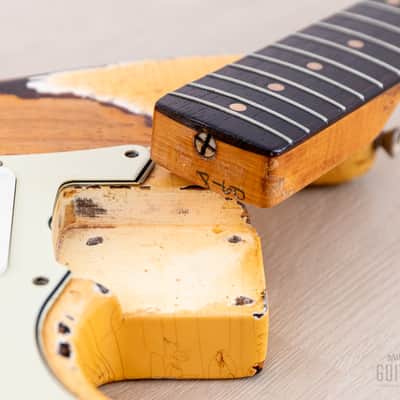 1960 Fender Stratocaster Partscaster w/ Olympic White Heavy Relic Body, Don Mare Super Sports Pickups, Case image 16