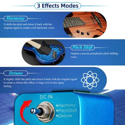 Mooer Drop Pitch Harmonizer Guitar Effect Box - MPS1 Octave Pitch Box Guitar Harmonizer Pedal with True Bypass image 2