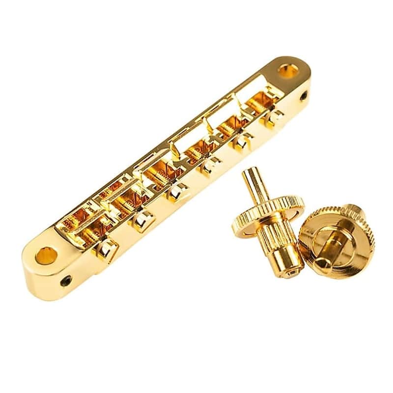 TonePros NVR2-G Tune-O-Matic Bridge With Standard Nashville Post - Gold image 1