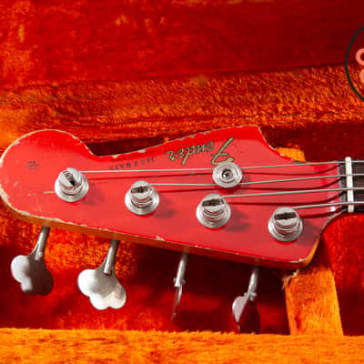 1965 Fender Jazz Bass – Dakota Red w/ Matching Headstock, Original Pickups, OHSC image 3