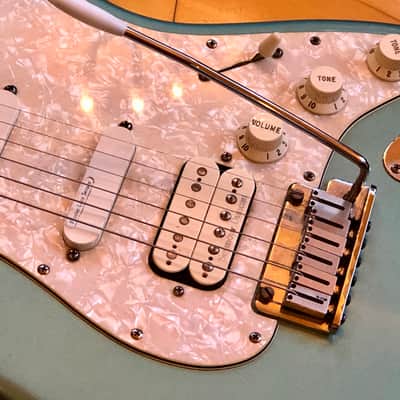 2001 Fender USA Lone Star American HSS Stratocaster Electric Guitar Ocean Turquoise Fender Padded case image 8