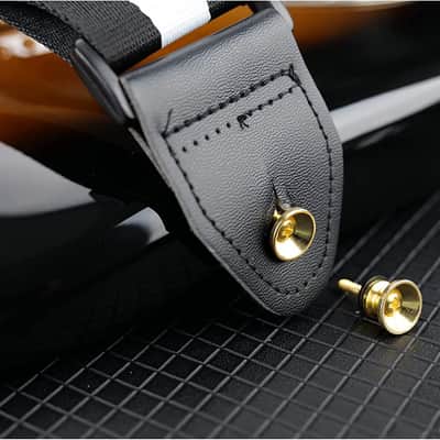 Two Gold End Pins Acoustic Electric Guitar Strap Buttons 14mm image 6