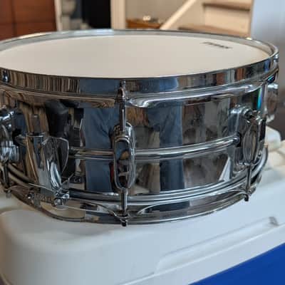 Tama Rockstar 14" x 5” Steel Snare Drum, Chrome, New Heads, Snare Wires, Lugs image 3