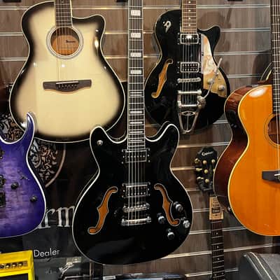 Hagstrom VIDLXBARI-BLK Viking Deluxe Baritone 2010s - Black image 1