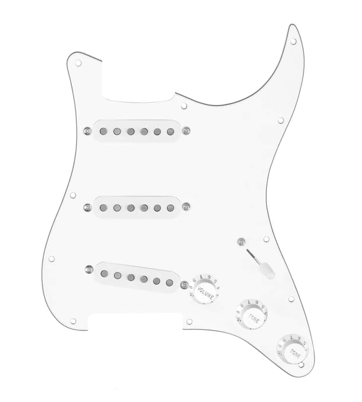 920D Custom Vintage American Loaded Pickguard for Strat With White Pickups, White Pickguard, and S5W Wiring Harness image 1