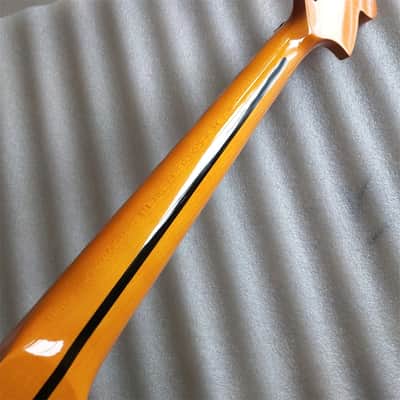 Glossy Finish Maple Guitar Strat Style Neck with Scalloped Fingerboard, Reversed Headstock image 7