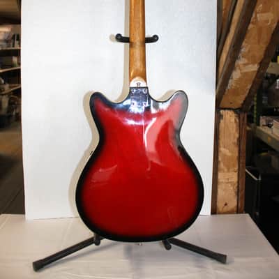 Vintage 1960's Sorrento Red Sunburst Hollow Body Electric Guitar With Gig Bag image 12
