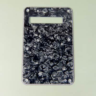 Replacement Strat Style Cavity Cover Tremolo Back Plate ,4ply Black Pearloid