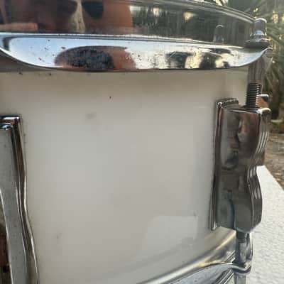 RARE Ludwig 10 LUG Vistalite Snare Drum White Opaque Acrylic 5x14 image 17