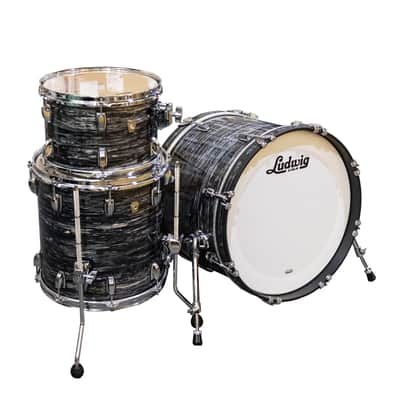 Ludwig Classic Maple 3-Piece Downbeat Shell Kit - Vintage Black Oyster image 1