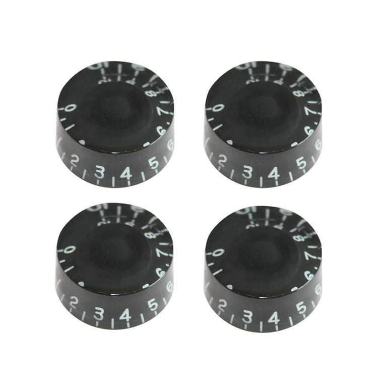OEM 4 PCS/ Set Round Guitar Knobs Volume Tone Control Knobs Rotary Knobs for Epiphone Style Electric Guitar Parts Replacement (Black) photo 2