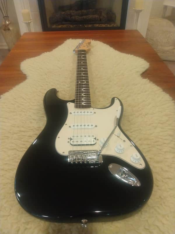 Fender 2005 MIM Stratocaster Standard 60th Anniversary HSS Black w/Padded Gig Bag image 1
