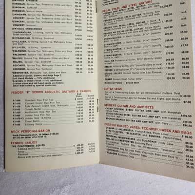 Vintage RARE 1969 Fender 12 Page Guitar Amp Accessories Price List Case Candy! image 3