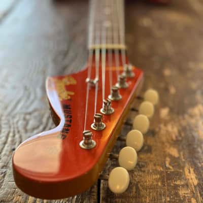 Fender Mustang 1973 RI Competiton Edition Fiesta Red w/ Matching Headstock MIJ 2012 Japan image 8