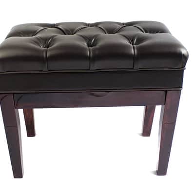 Symphony Adjustable Cushion Seat Piano Bench Stool with Storage - Polished Mahogany (FS311PM) image 2