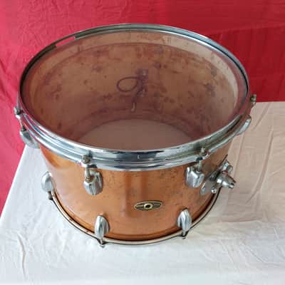 Slingerland Tom 15"X11" wood shell wrapped in copper 1973 - Copper Wrap over wood image 3