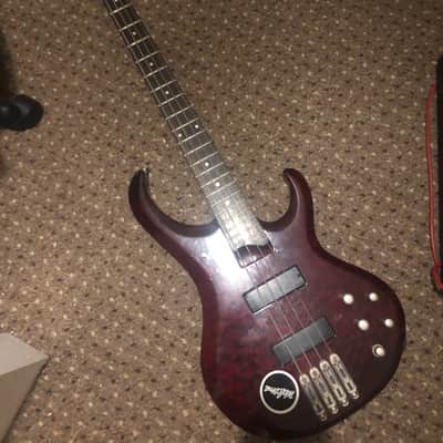 Ibanez BTB 4 String Quilted Maple Electric Bass Guitar 2010s - Red image 6