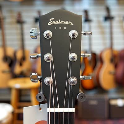 Eastman PCH2-TG-BK Sitka Spruce/Rosewood Travel Acoustic Guitar Black w/Padded Gig Bag image 7