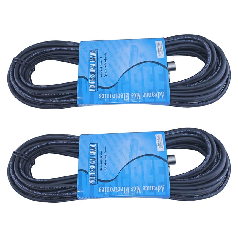 2 PRO AUDIO 100 ft foot feet 3pin XLR male to female microphone cables mic cords image 1