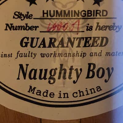 NAUGHTY BOY HUMMINGBIRD ACOUSTIC ELECTRIC DREADNOUGHT GUITAR in CHERRY BURST w/ GATOR CASES GIG BAG & STRAP image 7