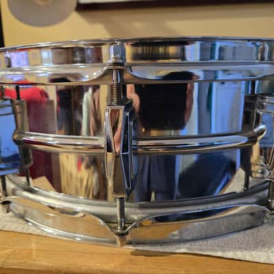 Ludwig No. 400 Supraphonic 5x14" 10-Lug Aluminum Snare Drum with Keystone Badge 1963 - 1969 - Chrome image 4
