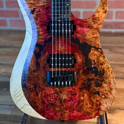 Schecter USA Custom Shop Sunset Extreme Electric Guitar - Natural Satin Stabilized Burl Top image 2