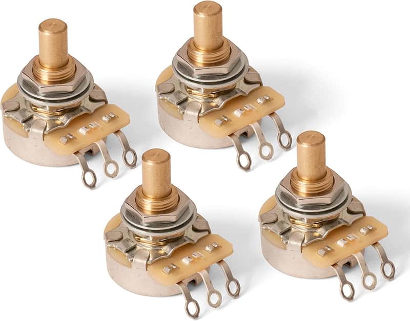 CTS Audio Taper Pro Guitar Control Pots, Solid shaft, 250K-ohm (CTS #450S 3487) - 4 pack image 1