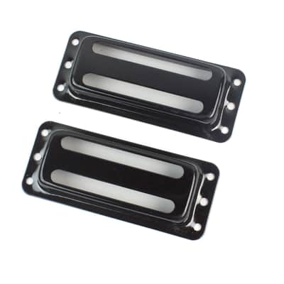 Two slot "Gold Foil" deArmond harmony Style Pickup Cover ,Black (2) image 1