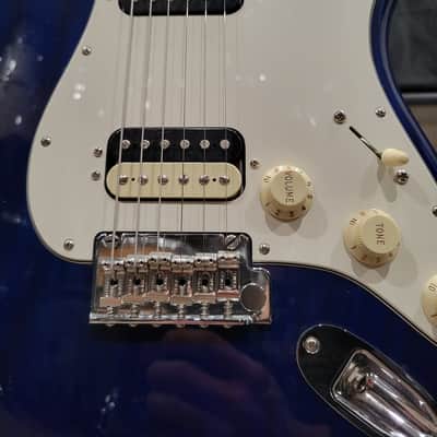 Fender Partscaster HH Shawbucker Stratocaster w/ 50's Player Series Neck - Sapphire Blue Transparent (C016-49) image 7