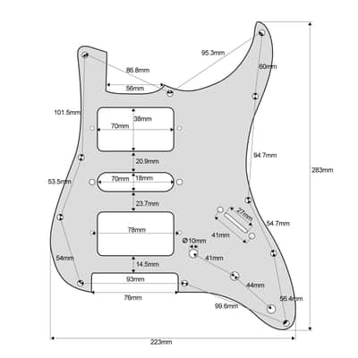 11-Hole HSH Strat Pickguard (Square Corner) - 4-Ply Blue Pearl image 2