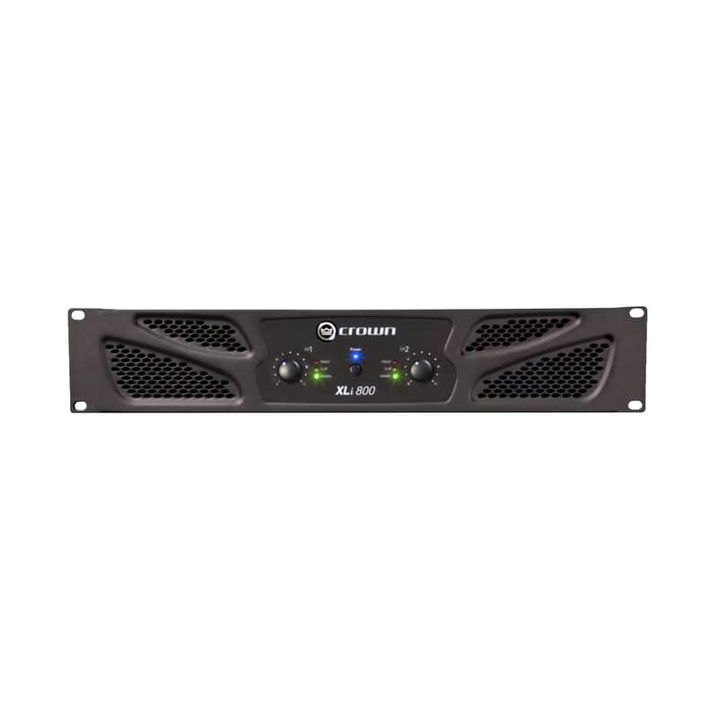 Crown XLi800 Two-channel, 600-Watt Bridged 8Ω Power Amplifier. Professional DJ, PA, Stage Amp. Black image 1