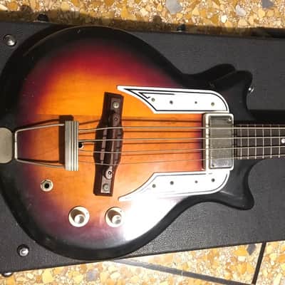 Vintage 1960 Airline Pocket Bass Sunburst image 2