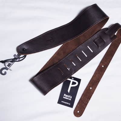 Perri’s Leathers brown leather 2.5" wide Guitar Strap P25SDL-7173 NEW image 1