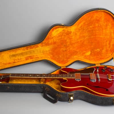 Gibson ES-330TDC Thinline Hollow Body Electric Guitar (1966), ser. #400312, original black hard shell case. image 10